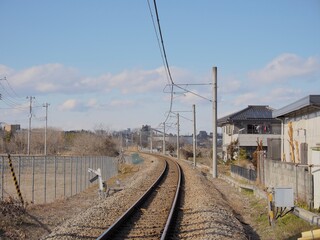 Fototapeta na wymiar 東京郊外の線路風景