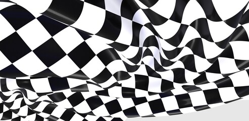 Obraz premium Checkered flag, race flag background 3d.