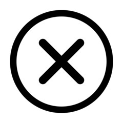 Cross mark icon, X sign, simple error design vector illustration, false choice symbol