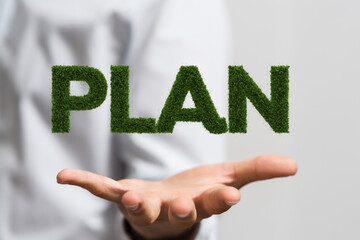 green plan word in hand