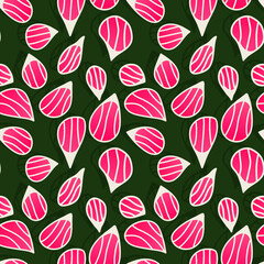 Seamless natural pattern with chaotic abstract leaves