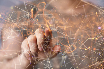 Concept of Network, internet communication. 3d illustration