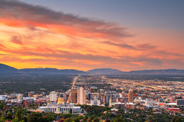 Fototapeta na wymiar Salt Lake City, Utah, USA Downtown City Skyline