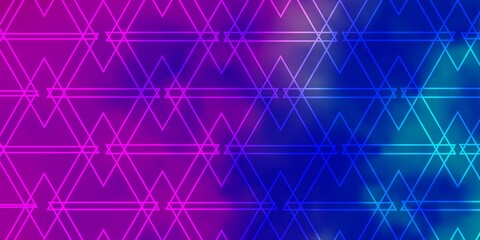 Light Pink, Blue vector background with triangles.