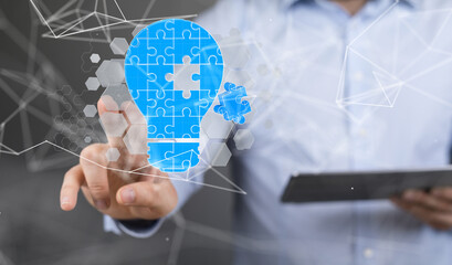 Neural network 3D illustration. Big data and cybersecurity