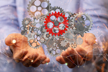 gear Technology background. Big data concept