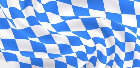 Oktoberfest background frame with bavarian white blue fabric, isolated on white. October festival