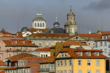 View over the Church Of St Francis and the dome of Bolsa Palace of Porto, Portugal	
