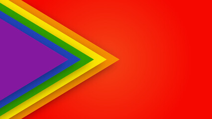 Abstract geometric red, orange, yellow, green, blue and purple lgbt color background. June LGBTQ Historical Pride Month. Background with rainbow color copy space for text. Vector illustration