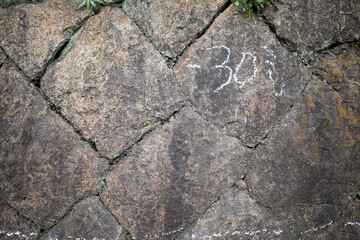 Wall with numbers on it