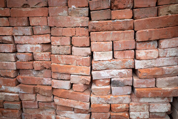 Piled bricks