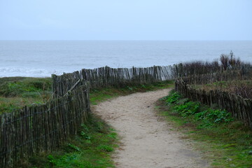 A small path along the coast. Batz-sur-mer, France;