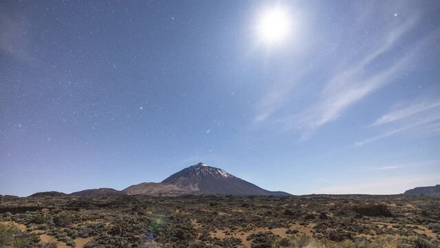 el teide in tenerife canary islands at night