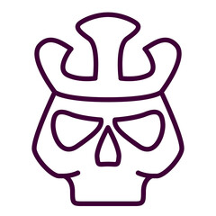 Dead head coronation.Dead king skull and crown.Mascot logo.Isolated on white background. Vector flat illustration.