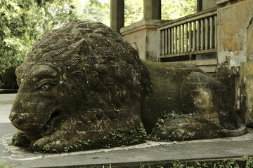 Stutue in Sacred Monkey Forest, Ubud, Bali, Indonesia