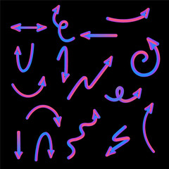  Gradient 3d arrows set