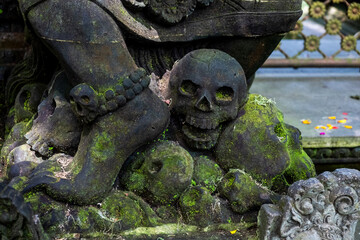 Stutue in Sacred Monkey Forest, Ubud, Bali, Indonesia