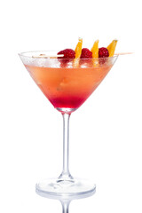 Cocktail drinks on white background