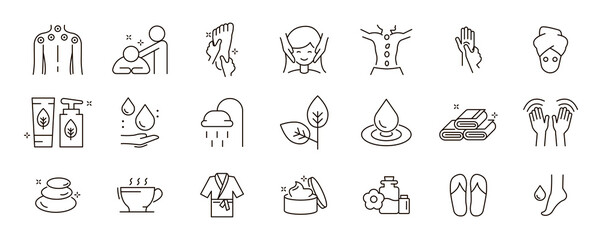 Spa health icons vector set