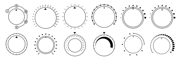 Volume level knob with round scale and controller.