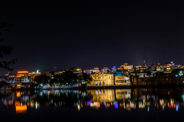 Fototapeta na wymiar Udaipur city lights at night