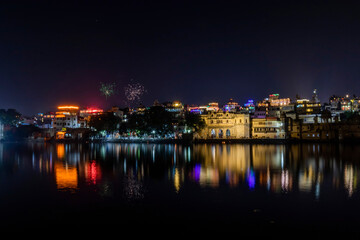 Fototapeta premium Udaipur city lights at night