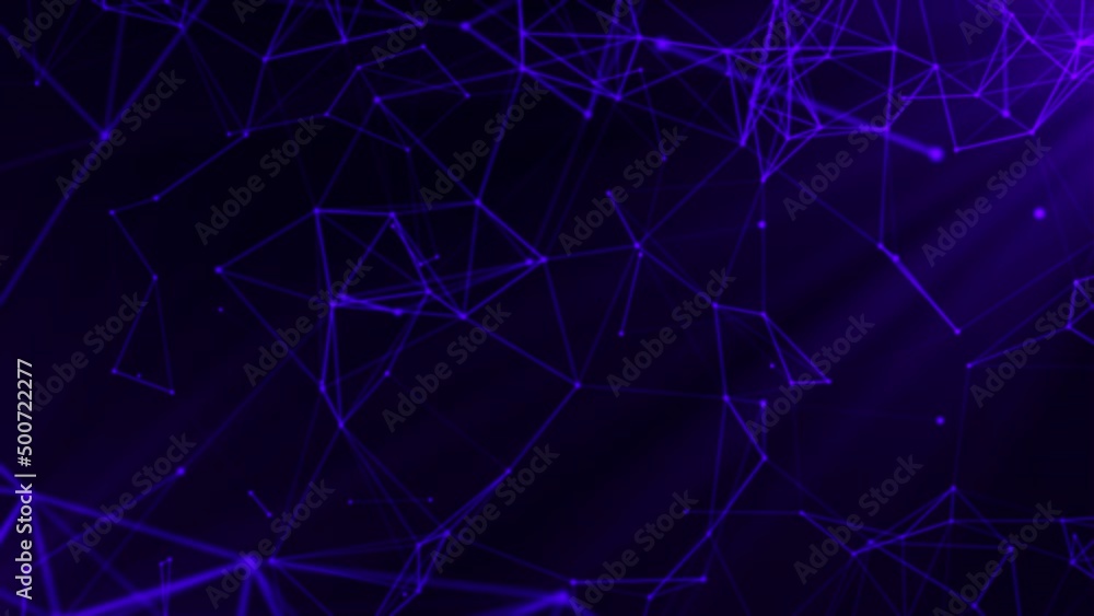 Poster moving geometric plexuses in computer space. motion. molecular or geometric plexuses in space. lines