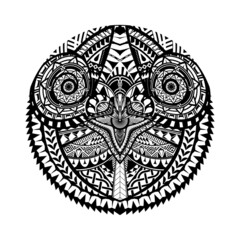 Abstract black and white polynesian tattoo vector