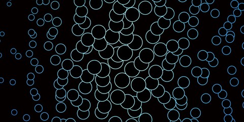 Dark BLUE vector backdrop with circles.