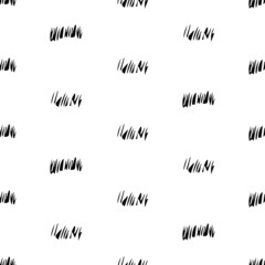 Seamless pattern with black pencil brushstrokes