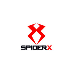 Obraz premium Initial letter X logo with abstract spider vector design