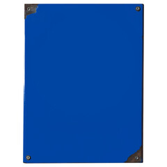 blank blue plaque isolated over white