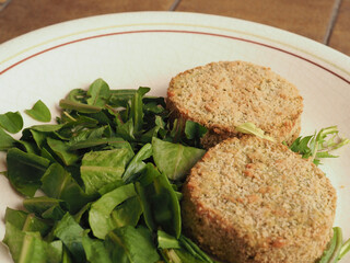 vegan burger with salad