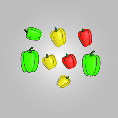 Yellow Bell Pepper Icon, Suitable for Culinary Theme, Food Theme, Vegetables Theme