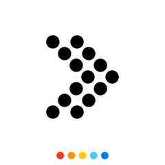 Black dot arrange to right arrow shape, icon, Vector, Illustration.