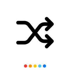 Black cross arrow icon, Vector.