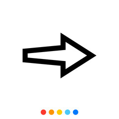 Black arrow icon, Vector, Illustration.