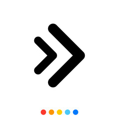 Black arrow icon, Vector, Illustration.