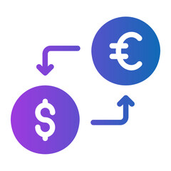 currency exchange gradient icon