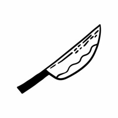 Knife cartoon vector doodle sketch hand drawn illustration. Cooking sharp equipment in the kitchen. Butchery utensil drawing.