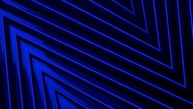 Abstract colorful optical illusion with slowly moving triangular shapes, seamless loop. Motion. Glowing surface with angles.