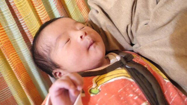A Japanese baby with hiccups