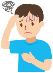 憂鬱な表情の男性