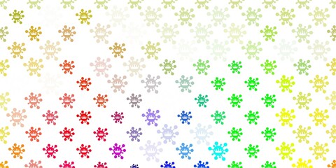 Light Multicolor vector pattern with coronavirus elements.