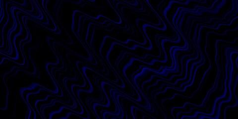 Dark BLUE vector background with curved lines.