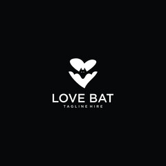 creative icon BAT logo love illustration, logo template,