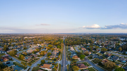 Aerial view of Apopka-Altamonte Springs, Florida. Feb 2022 - obrazy, fototapety, plakaty