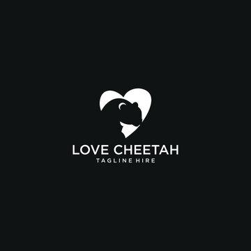 creative Cheetah logo love vector illustration, logo template,