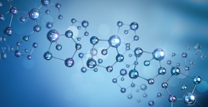 Abstract atom or molecule structure, Science or medical background, 3d illustration.