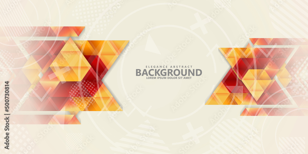Poster modern abstract triangle background with combination hipster ornament. vector illustration